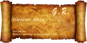 Günther Róza névjegykártya